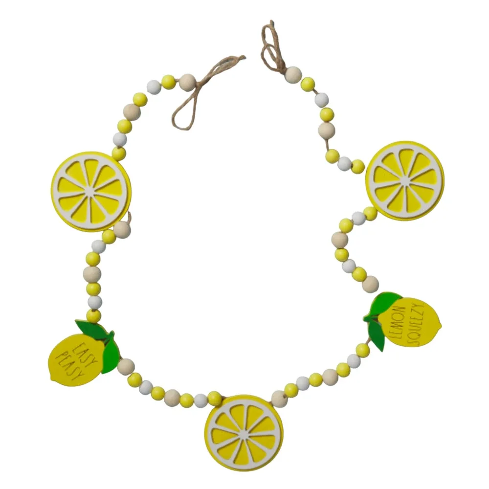 RAE DUNN 45in Lemon Motif Beaded Garland
